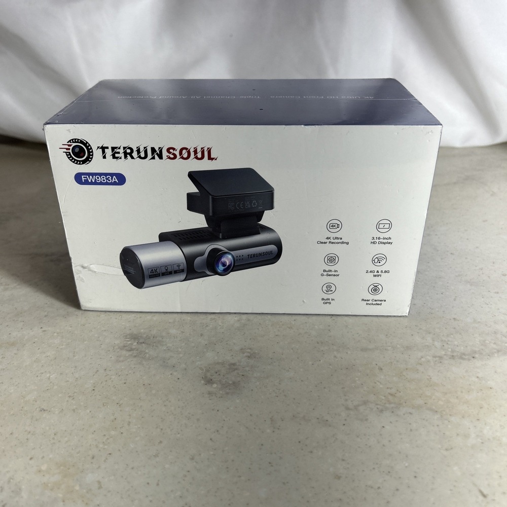 Terunsoul 4K+4K+1080P 3 Channel Dash Cam Front and Rear with Cabin Built-in GPS